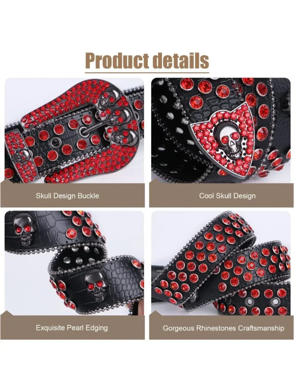 Rhinestone Western Belt for Men & Women - Bling Studded Leather Cowgirl Waist